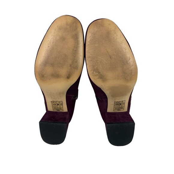 WHBM White House Black Market Ankle Boots Womens 8.5 Zeek Studded Wine Suede - Picture 8 of 12